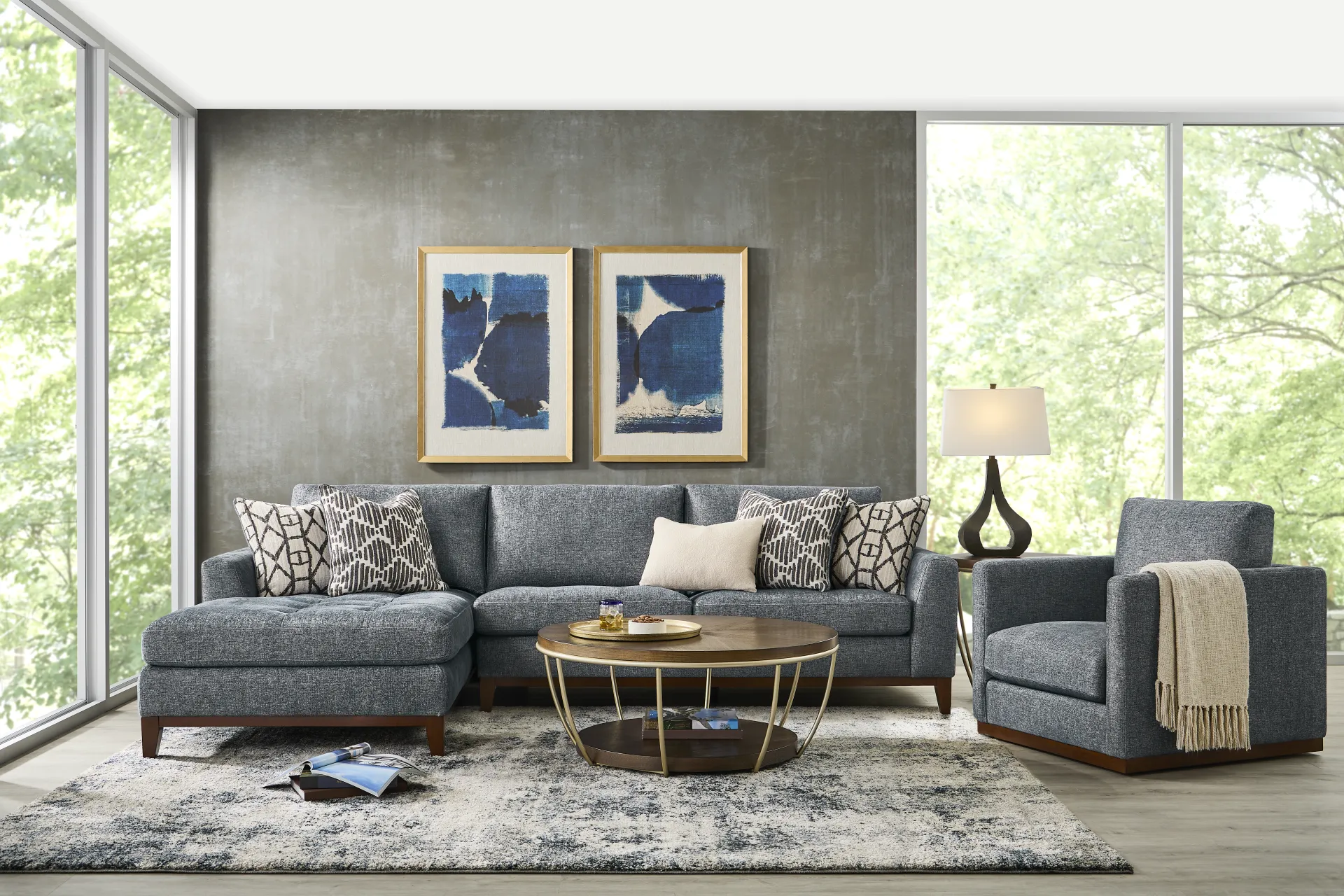 Harmon Indigo 2 Pc Sectional - Image 1