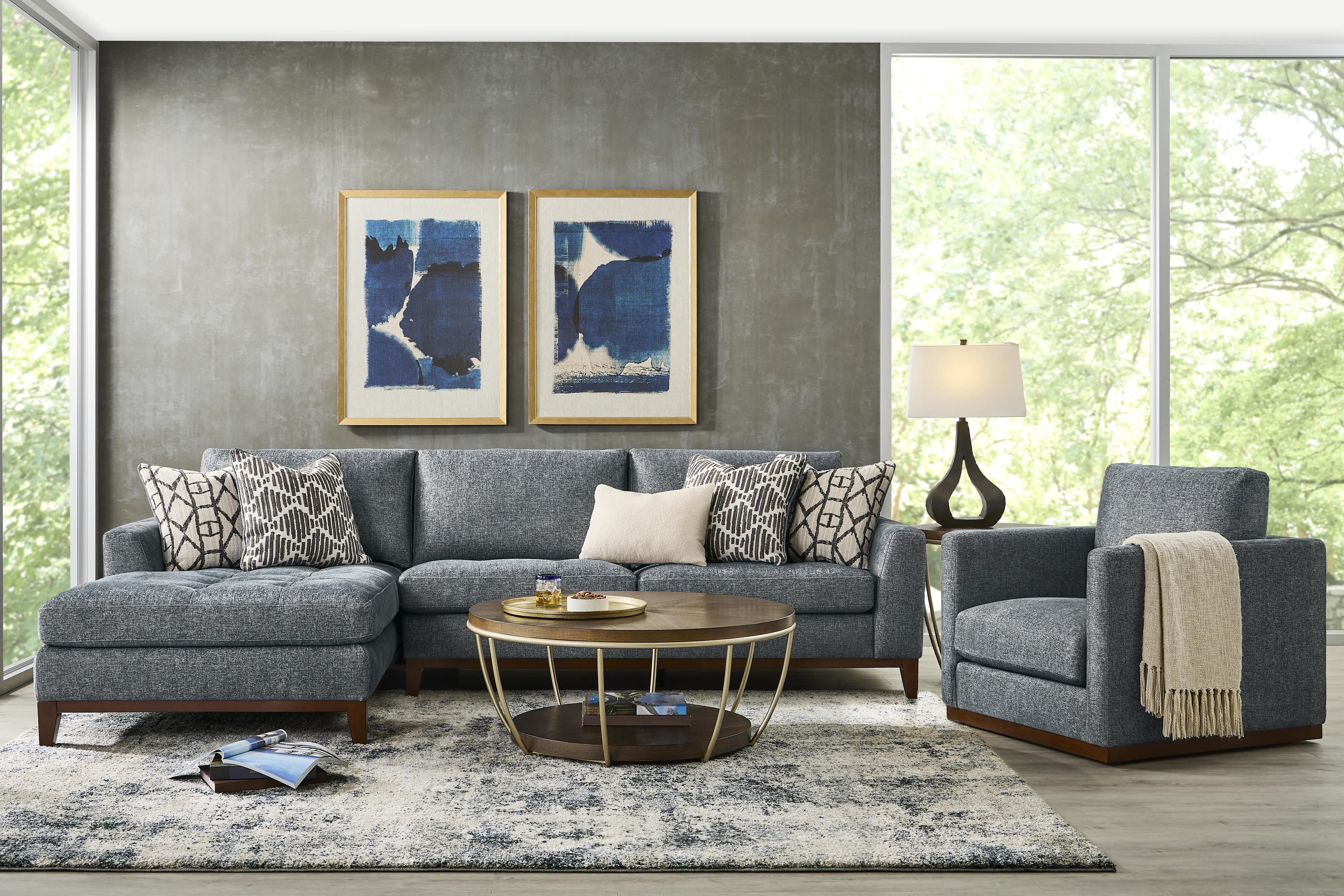 Harmon Indigo 2 Pc Sectional - Thumbnail - Image 2