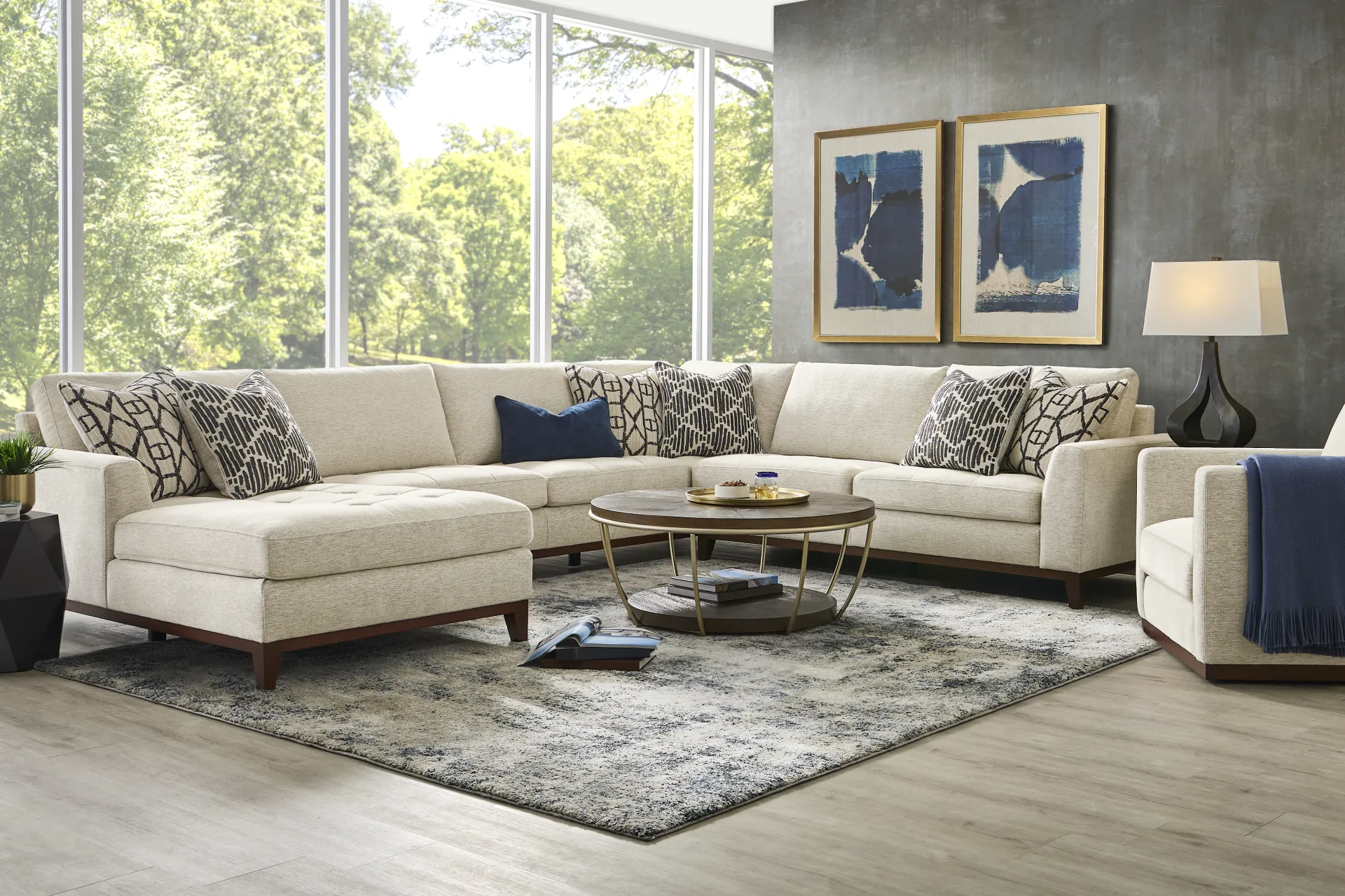 Harmon Beige 3 Pc Sectional - Image 1