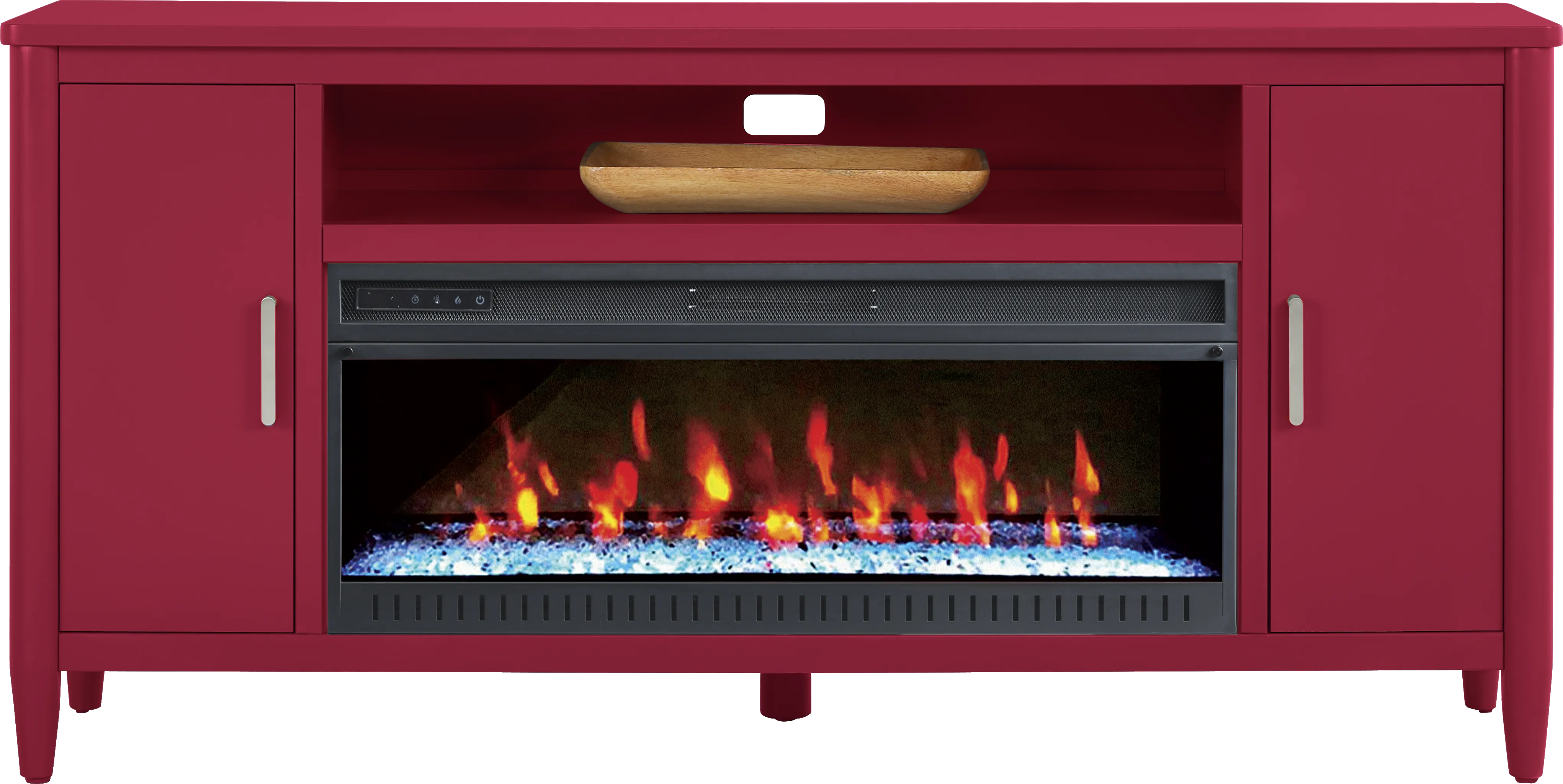 Modern Villa Red 72 in. Console with Electric Fireplace - Thumbnail - Image 1