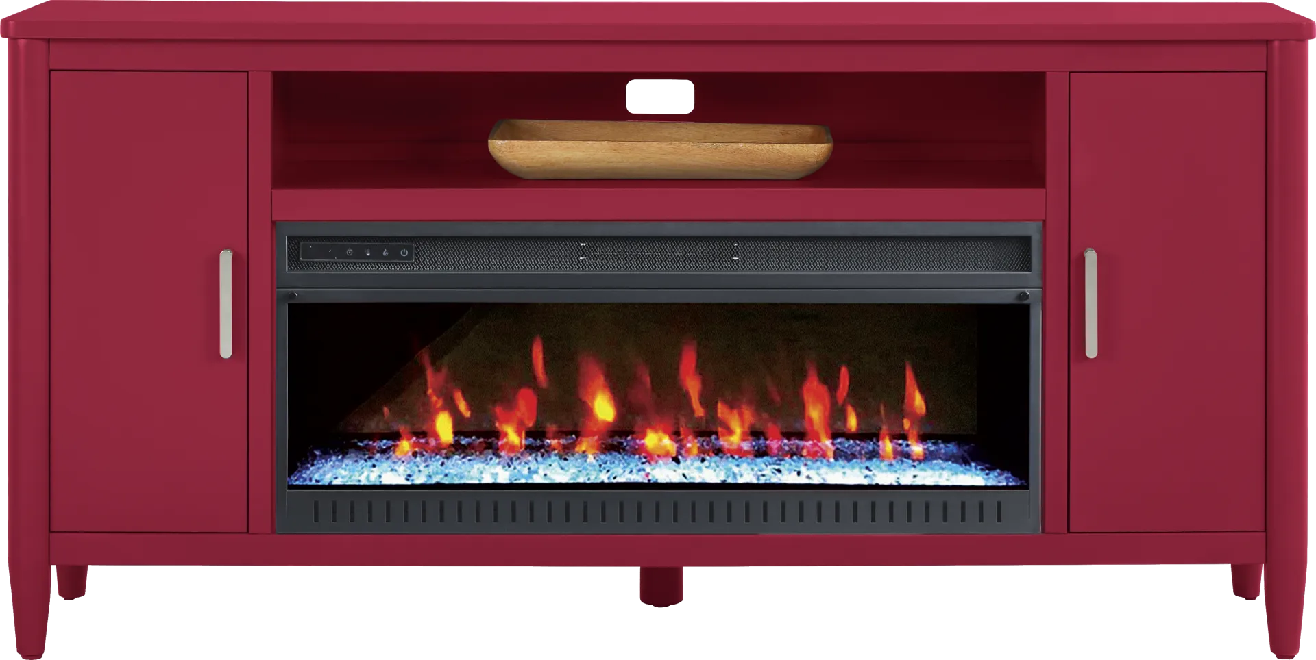 Modern Villa Red 72 in. Console with Electric Fireplace - Image 1