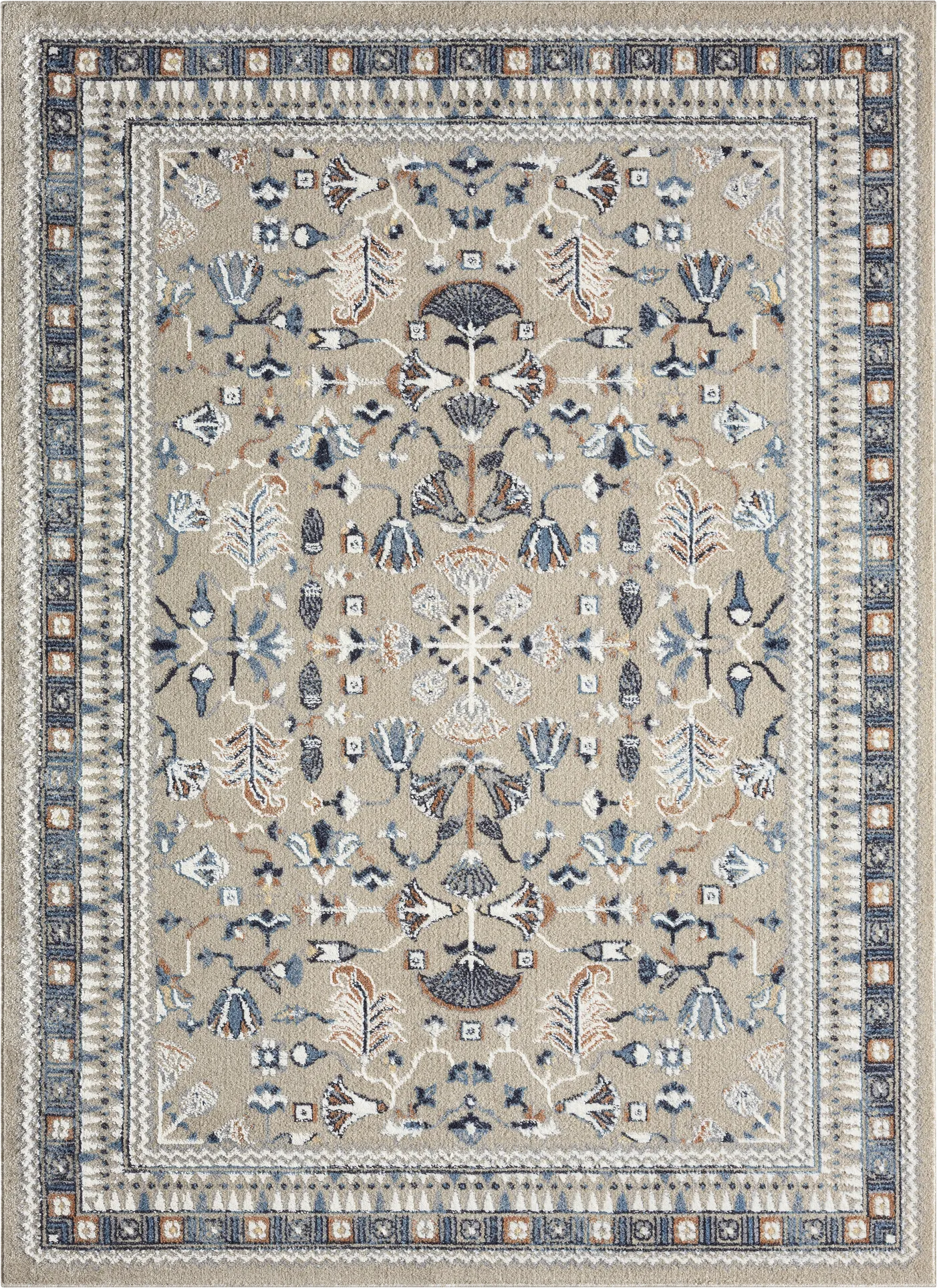Evette Rios Jakue Blue 5'3 x 7' Rug - Thumbnail - Image 1