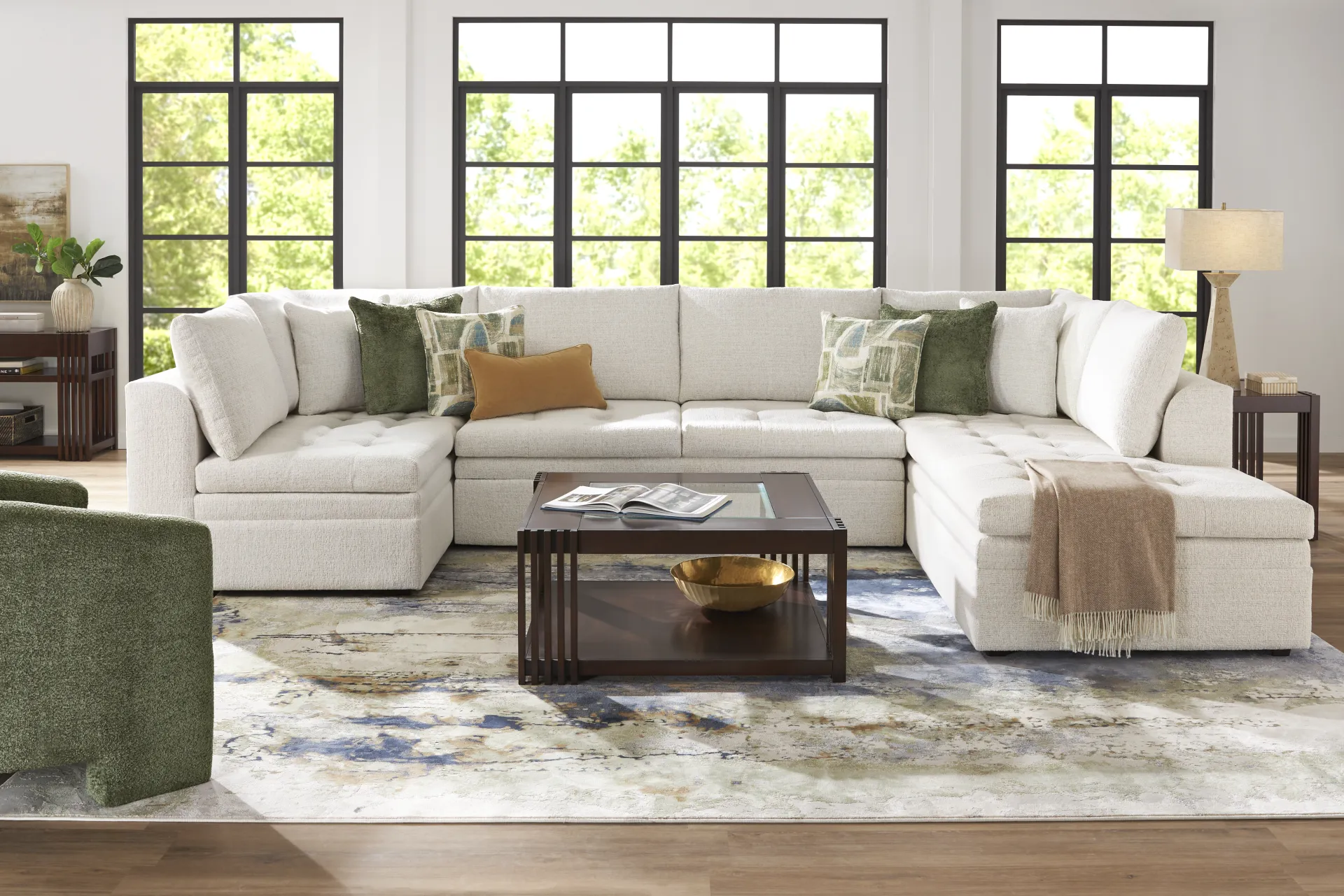 Sheridan Place Off-White 3 Pc Sleeper Sectional - Image 1