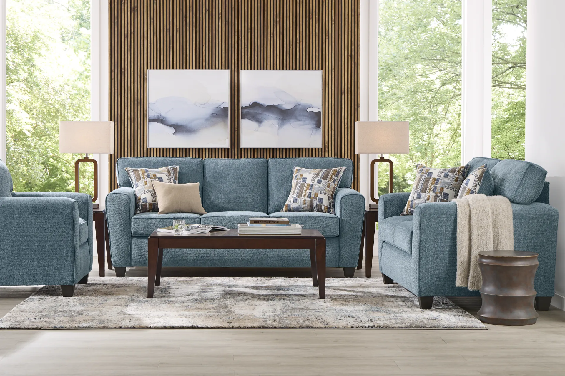 Dover Blue Loveseat - Image 1