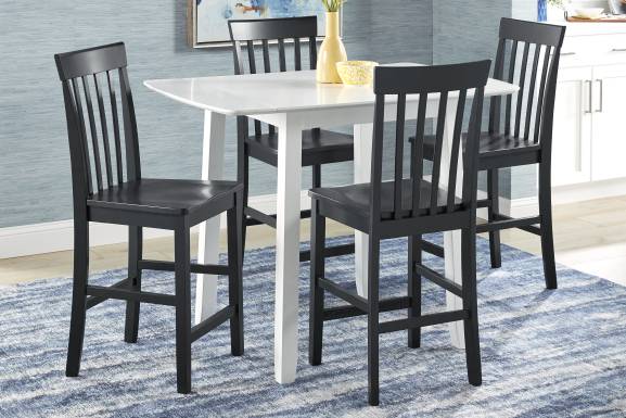 Concord Black Counter Height Slat Back Stool