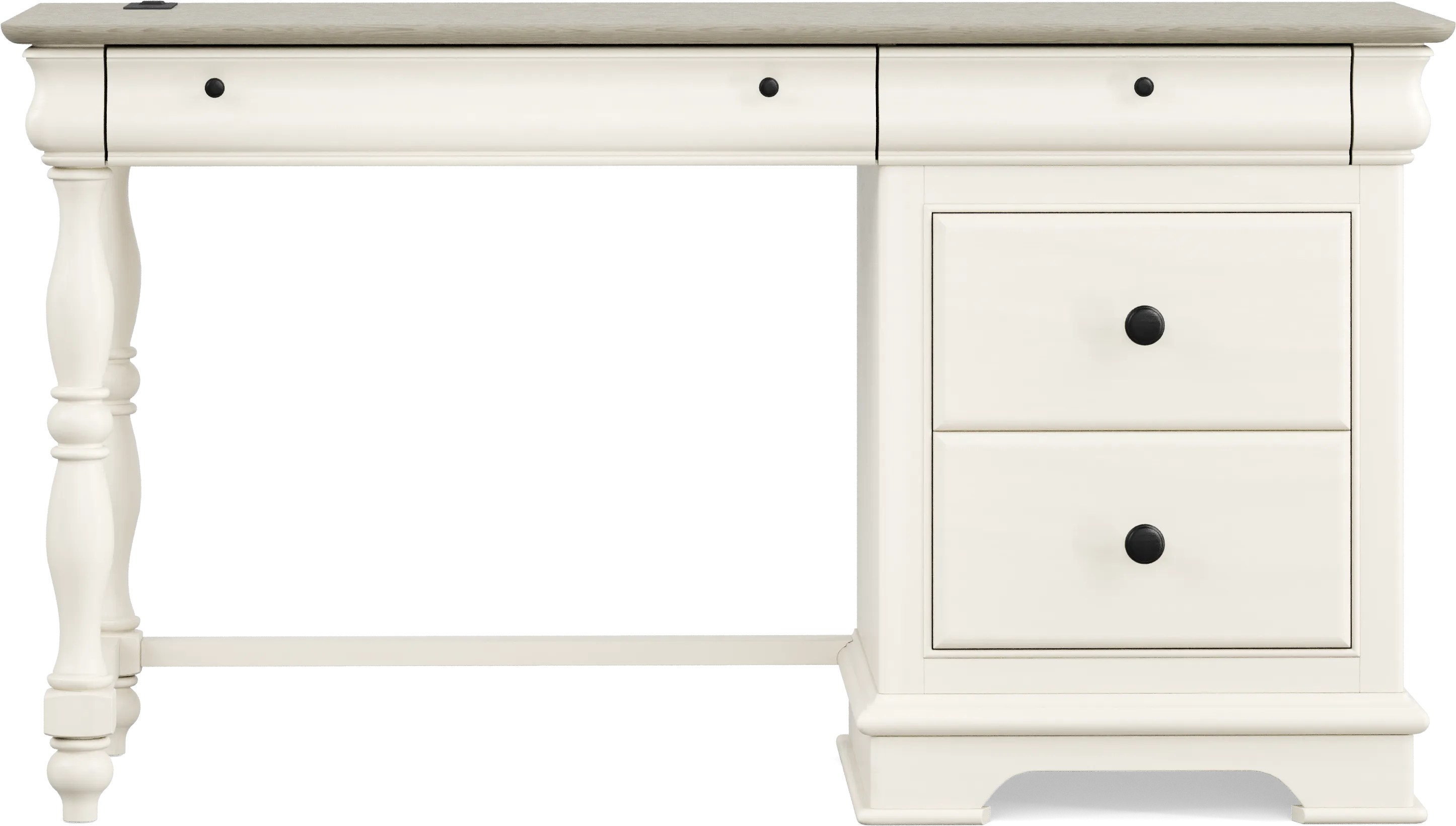 Kids Oberon Cream Pedestal Desk - Thumbnail - Image 1