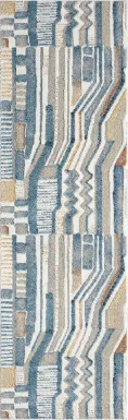 Evette Rios Zorion Blue 2'2 x 7' Runner Rug
