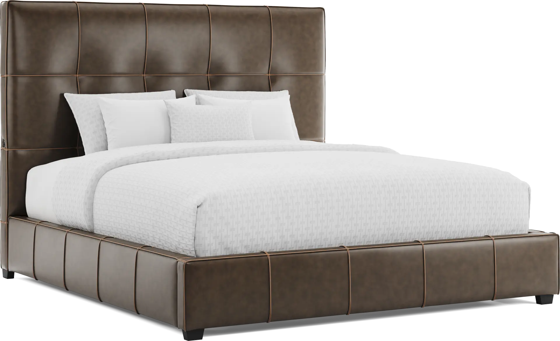 Giselle Chocolate Leather 3 Pc King Bed