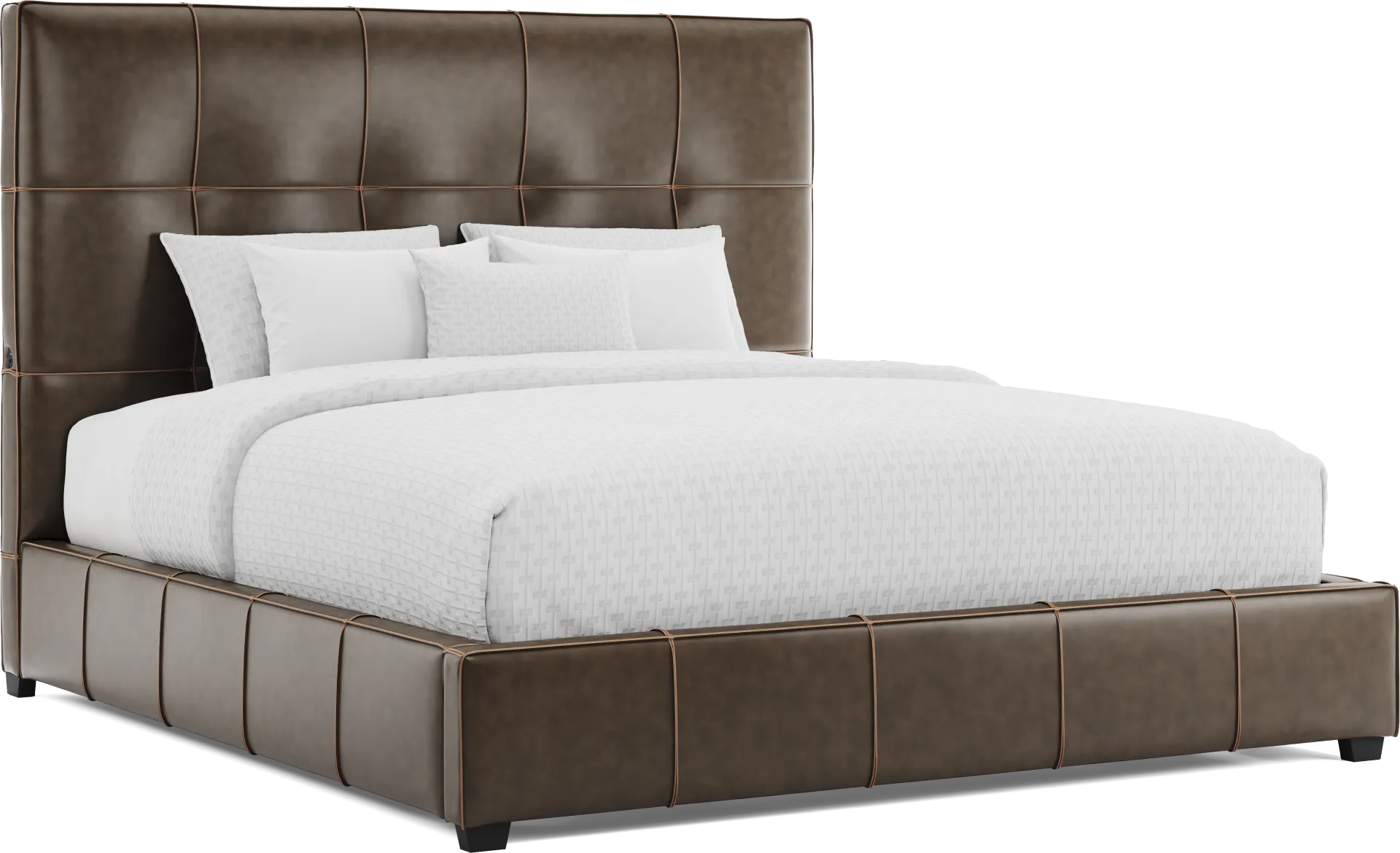 Giselle Chocolate Leather 3 Pc King Bed - Image 1