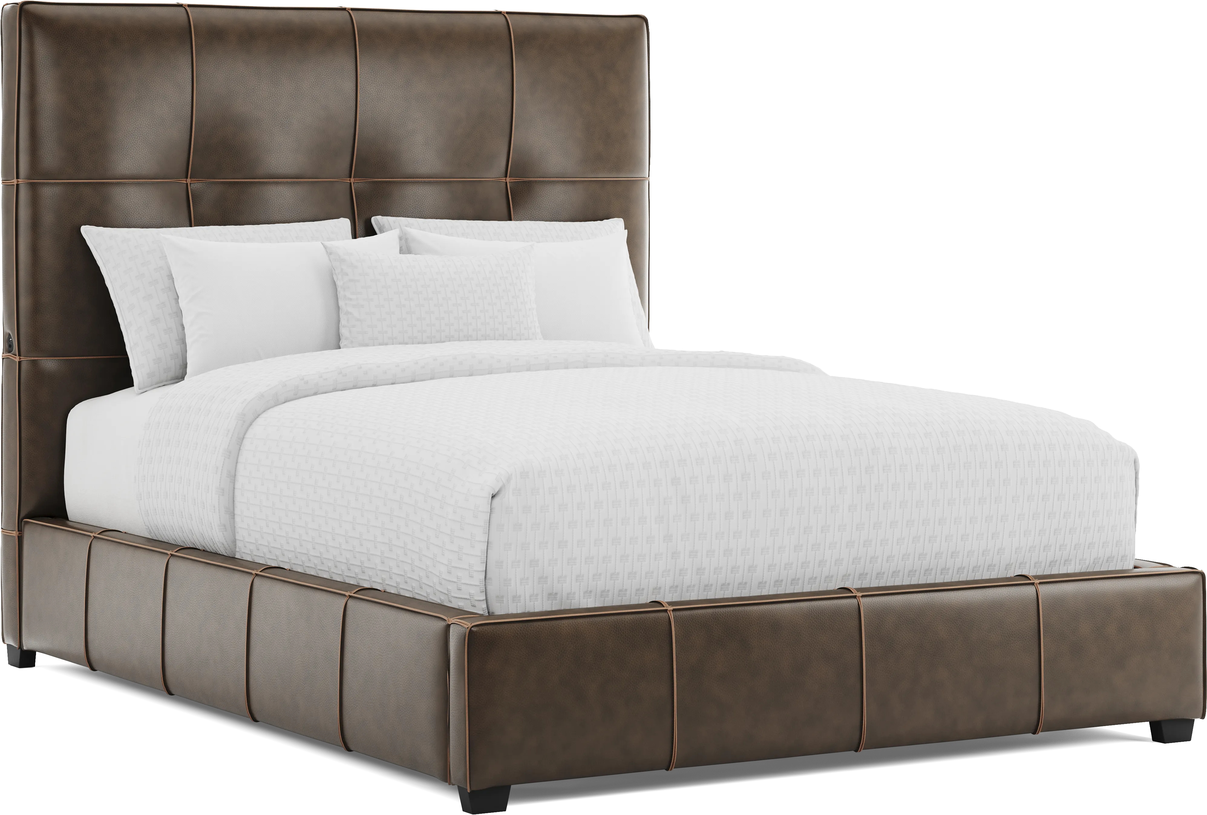Westover Hills Brown 5 Pc Bedroom with Giselle Chocolate Queen Upholstered Bed - Thumbnail - Image 2