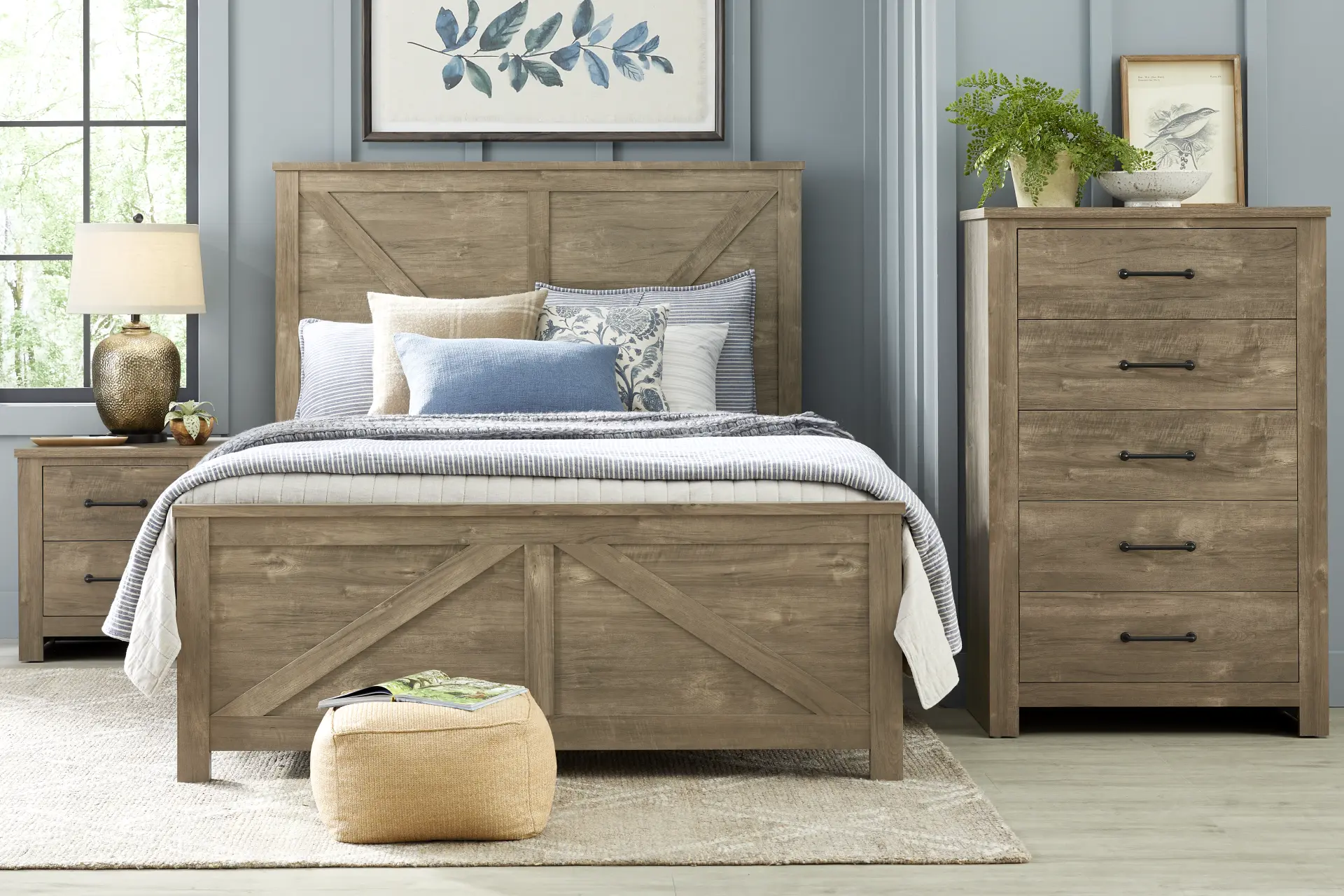 Abilene Brown 5 Pc Queen Panel Bedroom
