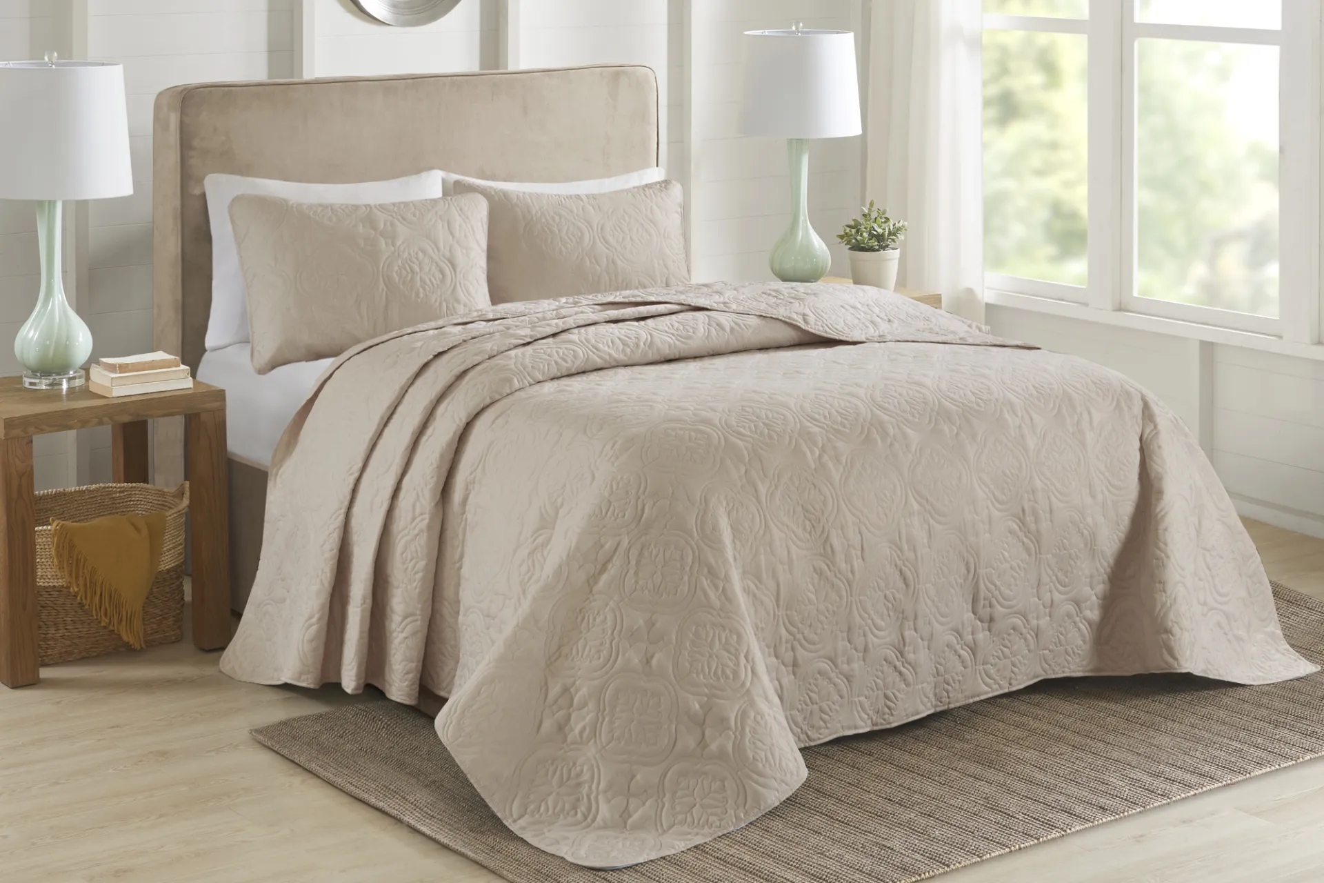 Probandt Beige 3 Pc Full/Queen Bedspread Set - Image 2