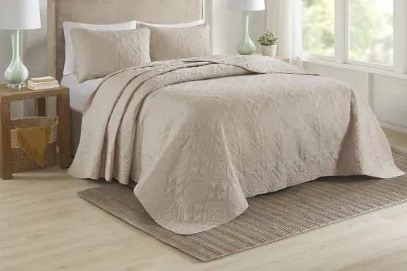 Probandt Beige 3 Pc King/California King Bedspread Set
