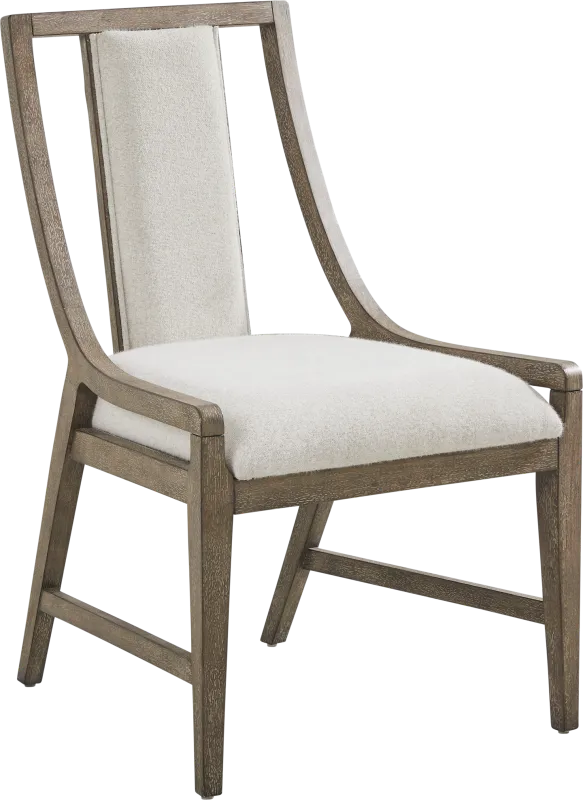 Sausalito Brown Upholstered Wood Back Side Chair