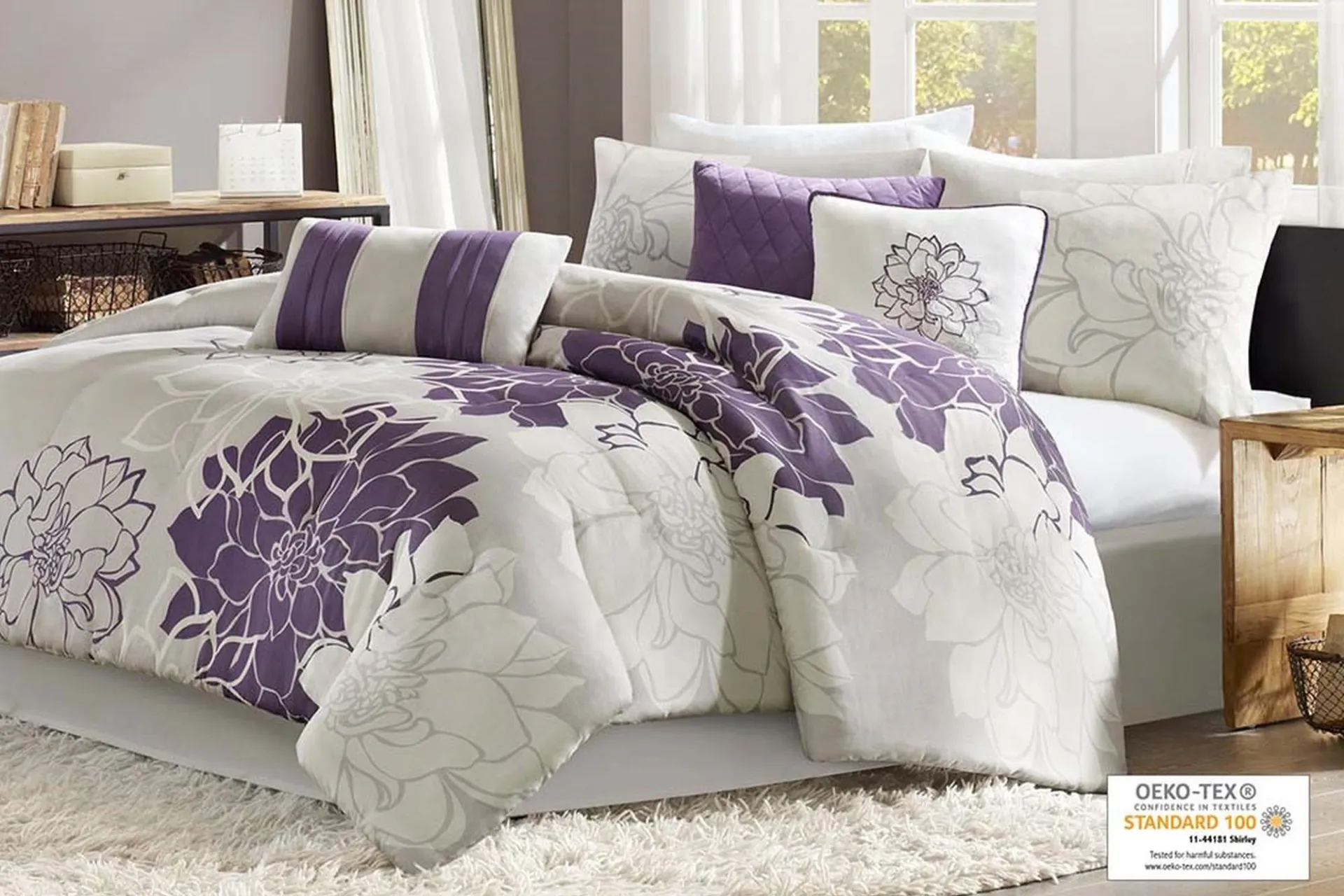 Heslep Purple 7 Pc Twin/Twin XL Comforter Set - Image 2