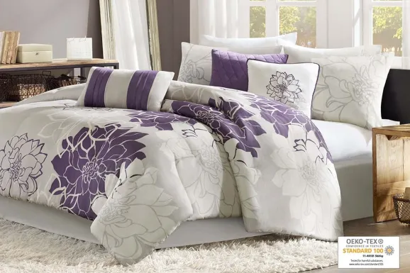 Heslep Purple 7 Pc Twin/Twin XL Comforter Set