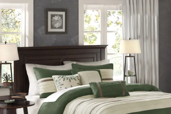 Tabosa Green 7 Pc King Comforter Set