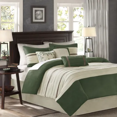 Tabosa Green 7 Pc Queen Comforter Set