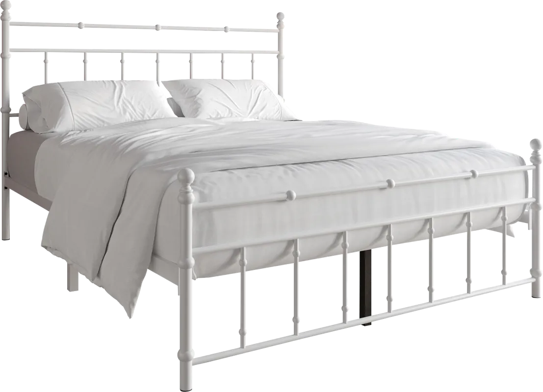 Griffincast White Queen Bed