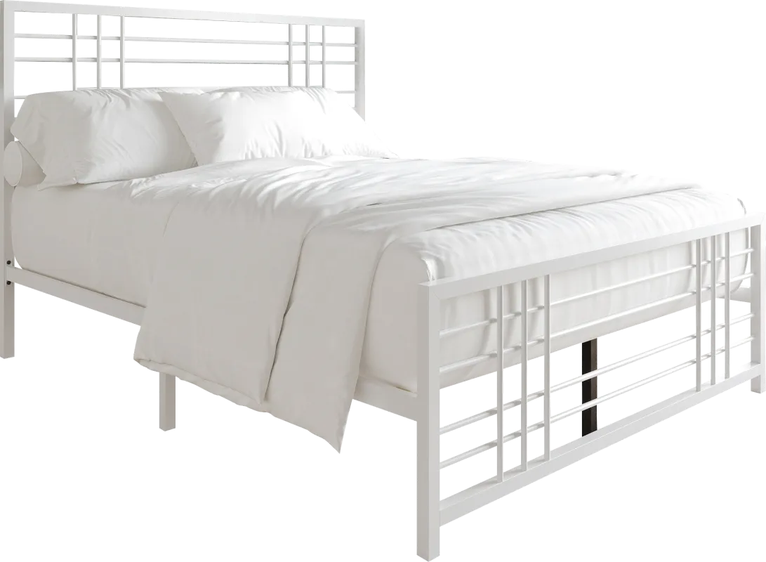 Alpires White Queen Bed