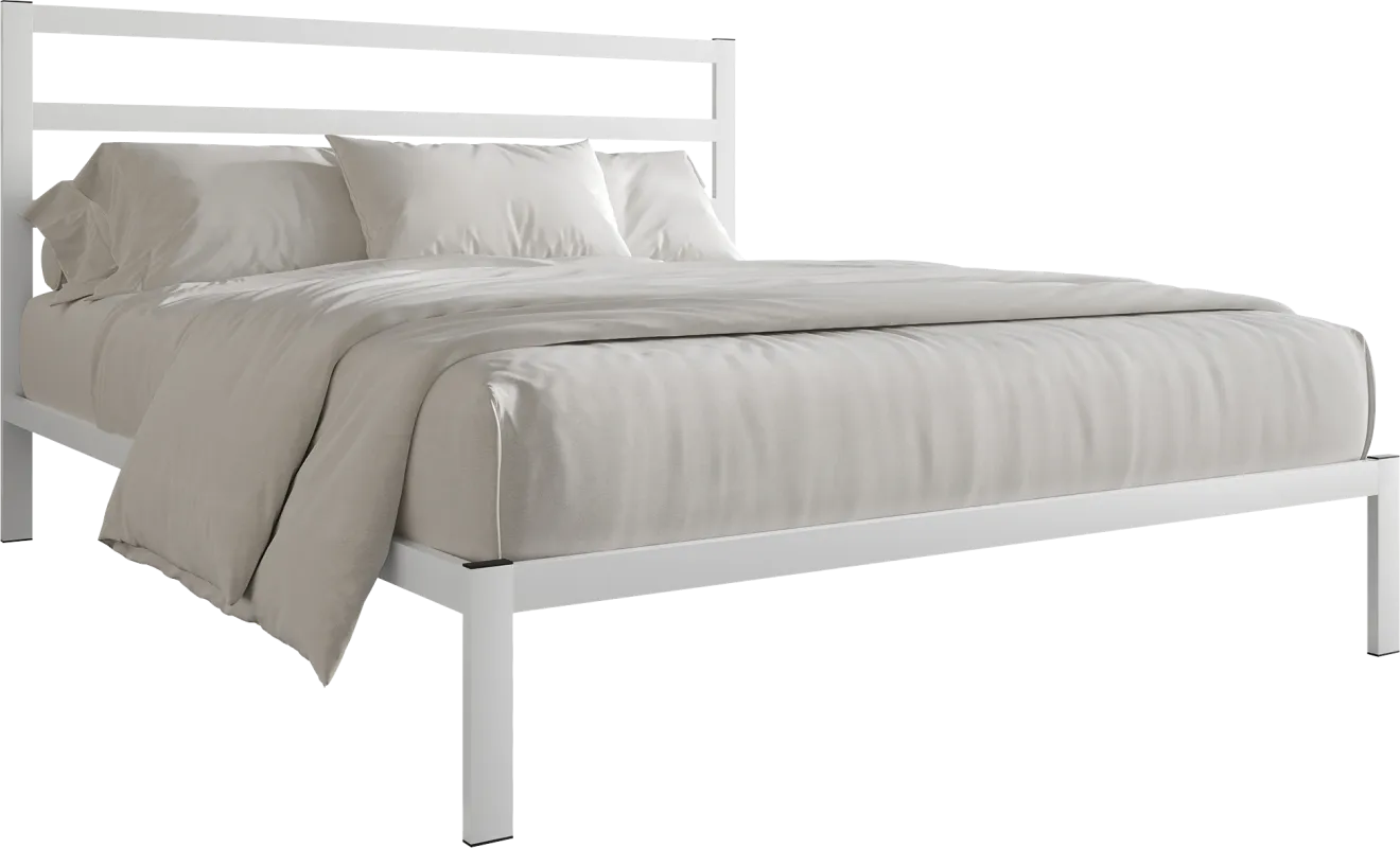 Mazefruit White Queen Bed