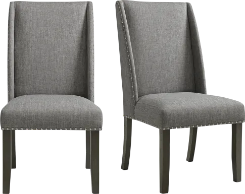 Chinara Charcoal Side Chair, Set of 2