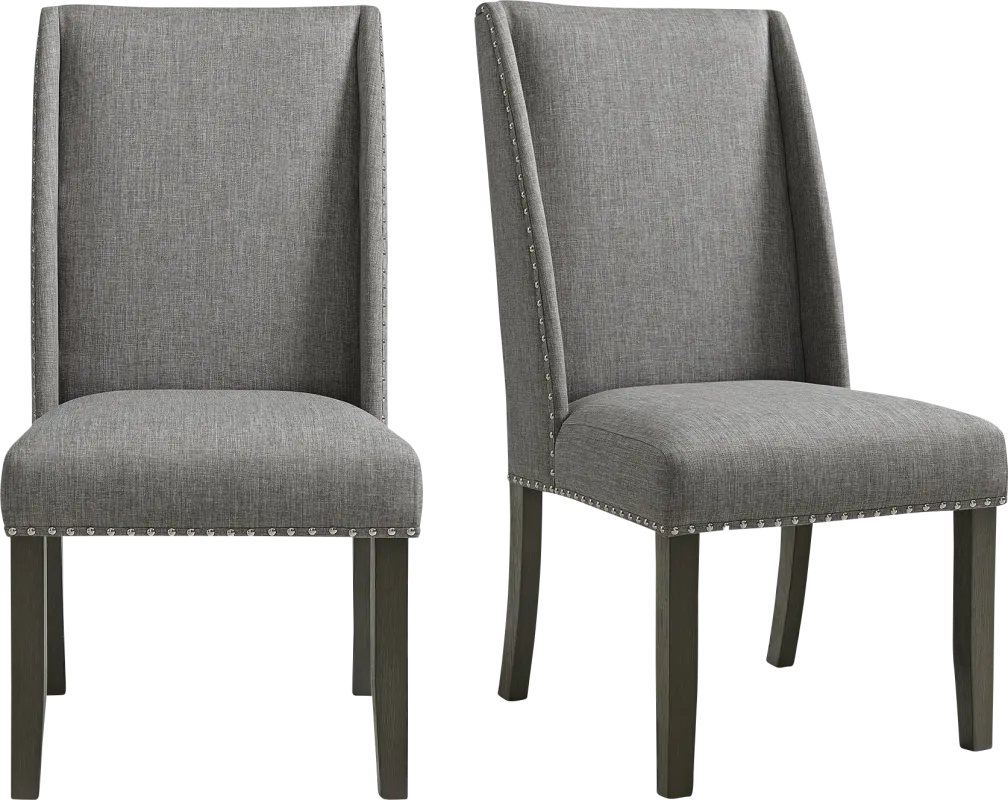 Chinara Charcoal Side Chair, Set of 2