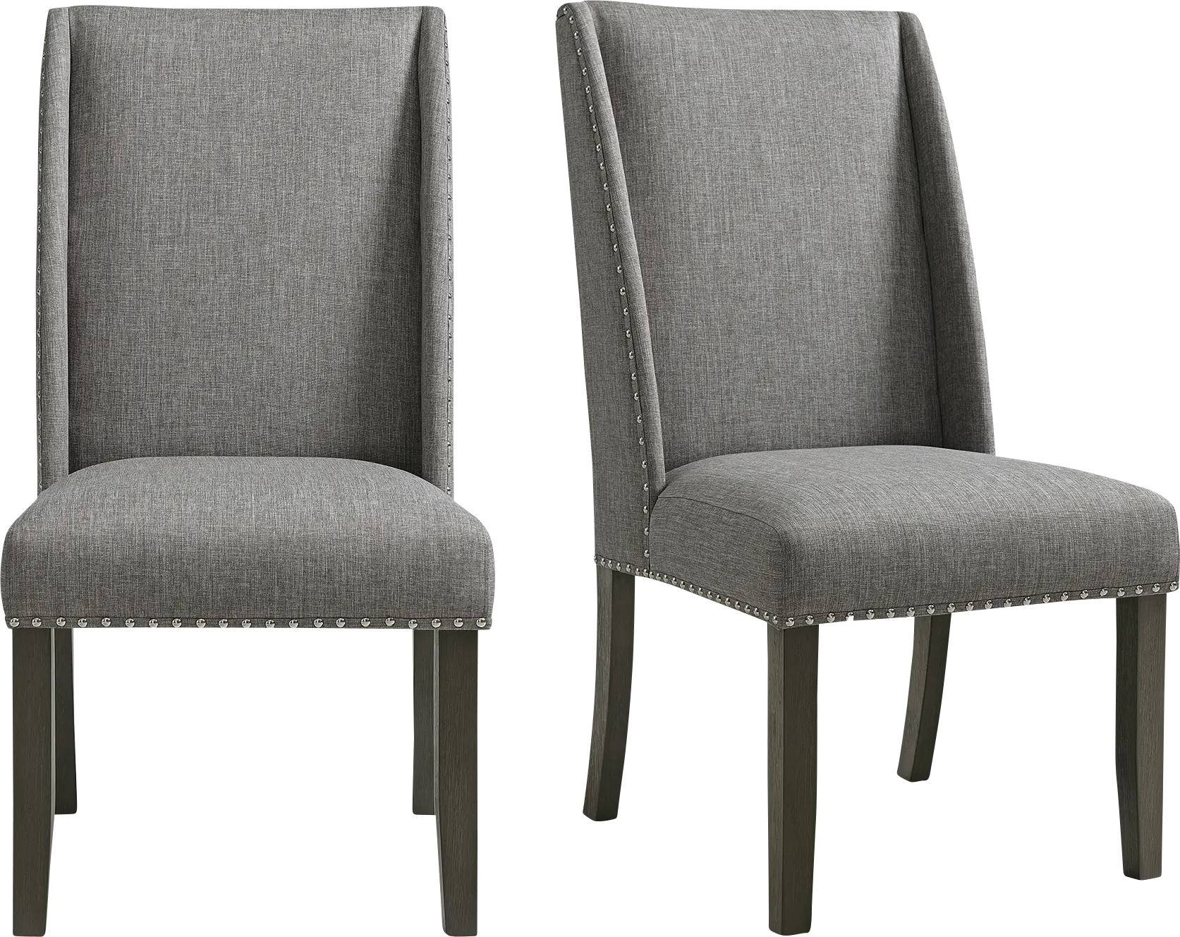 Chinara Charcoal Side Chair, Set of 2