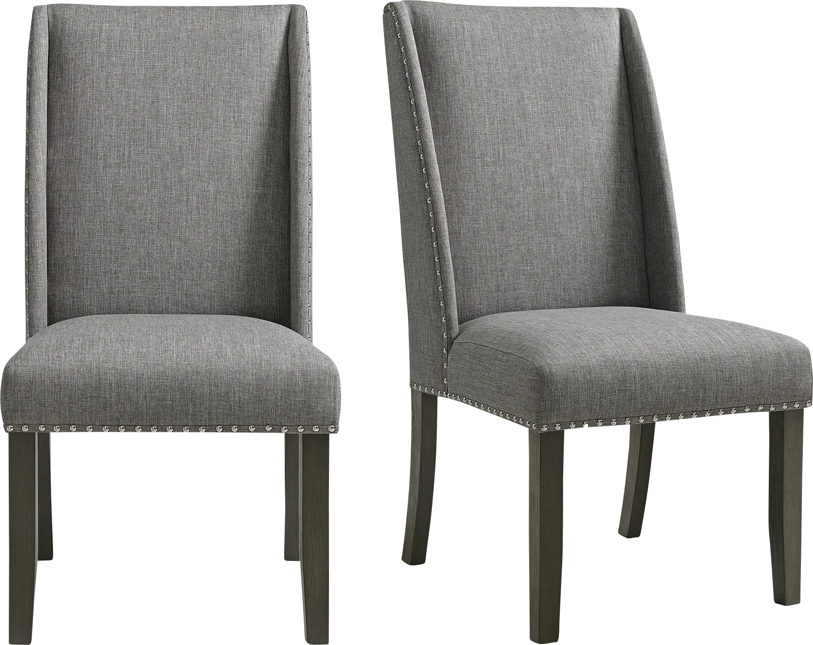 Chinara Charcoal Side Chair, Set of 2 - Image 1