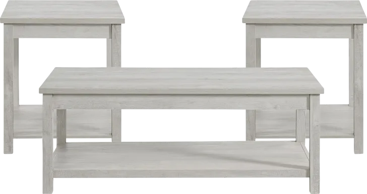Odera White 3 Pc Occasional Table Set