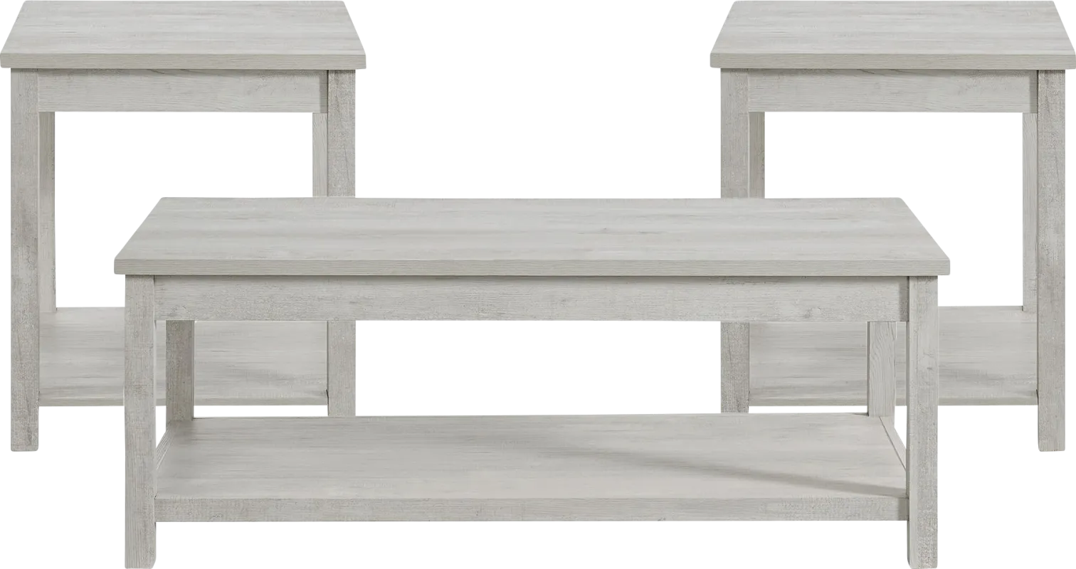 Odera White 3 Pc Occasional Table Set