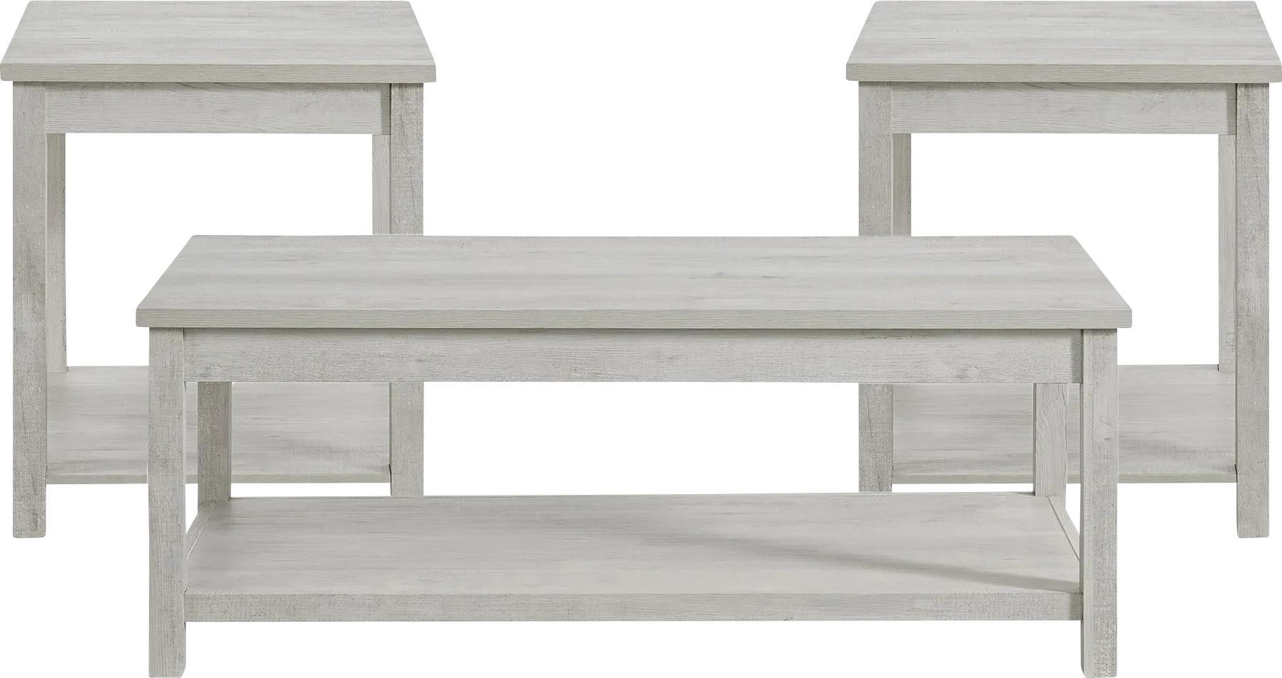Odera White 3 Pc Occasional Table Set - Image 1