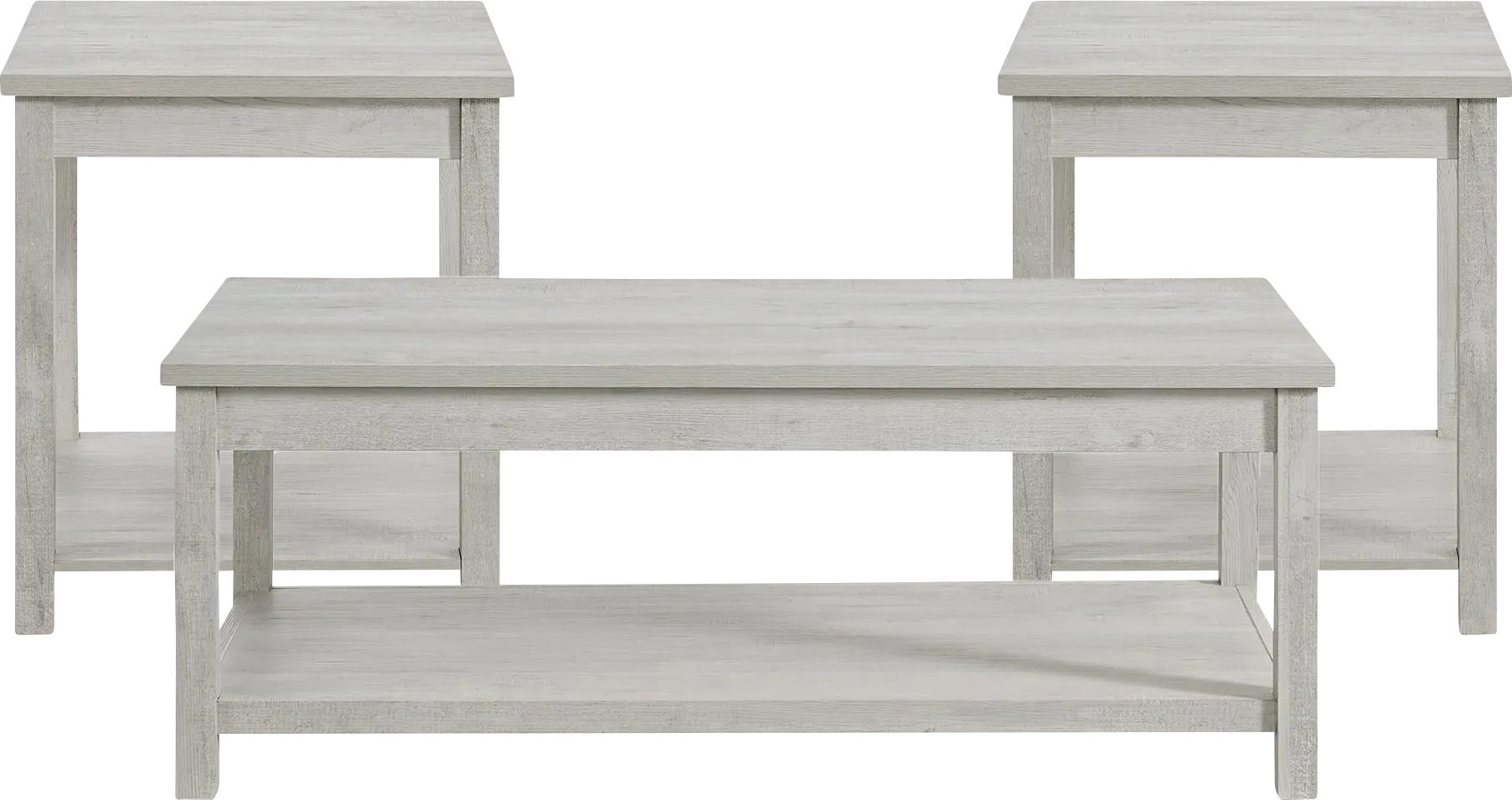 Odera White 3 Pc Occasional Table Set