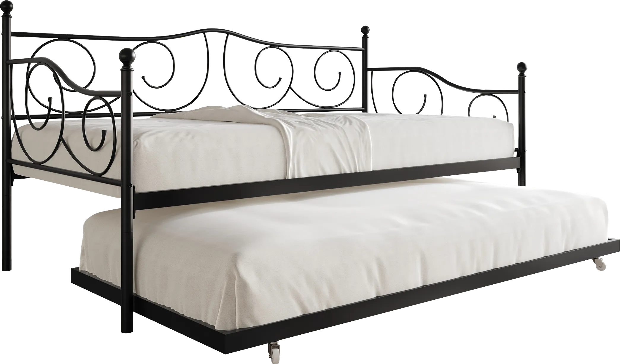 Sawwarers Black Daybed With Trundle - Thumbnail - Image 1