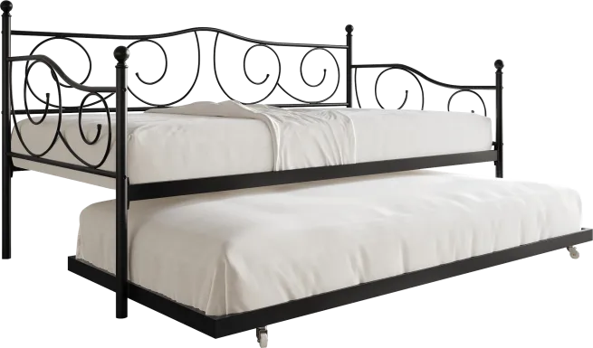 Sawwarers Black Daybed With Trundle
