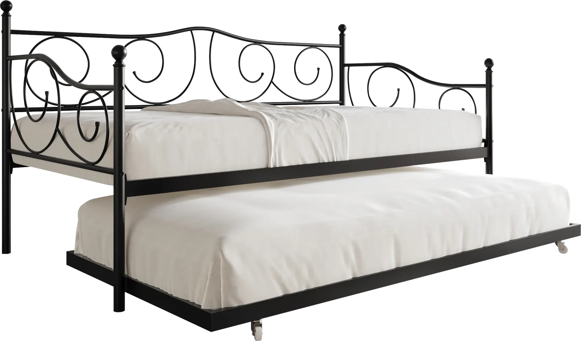Sawwarers Black Daybed With Trundle