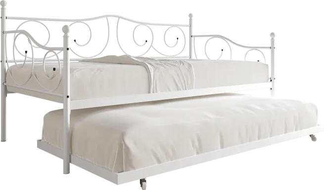 Sawwarers White Daybed With Trundle
