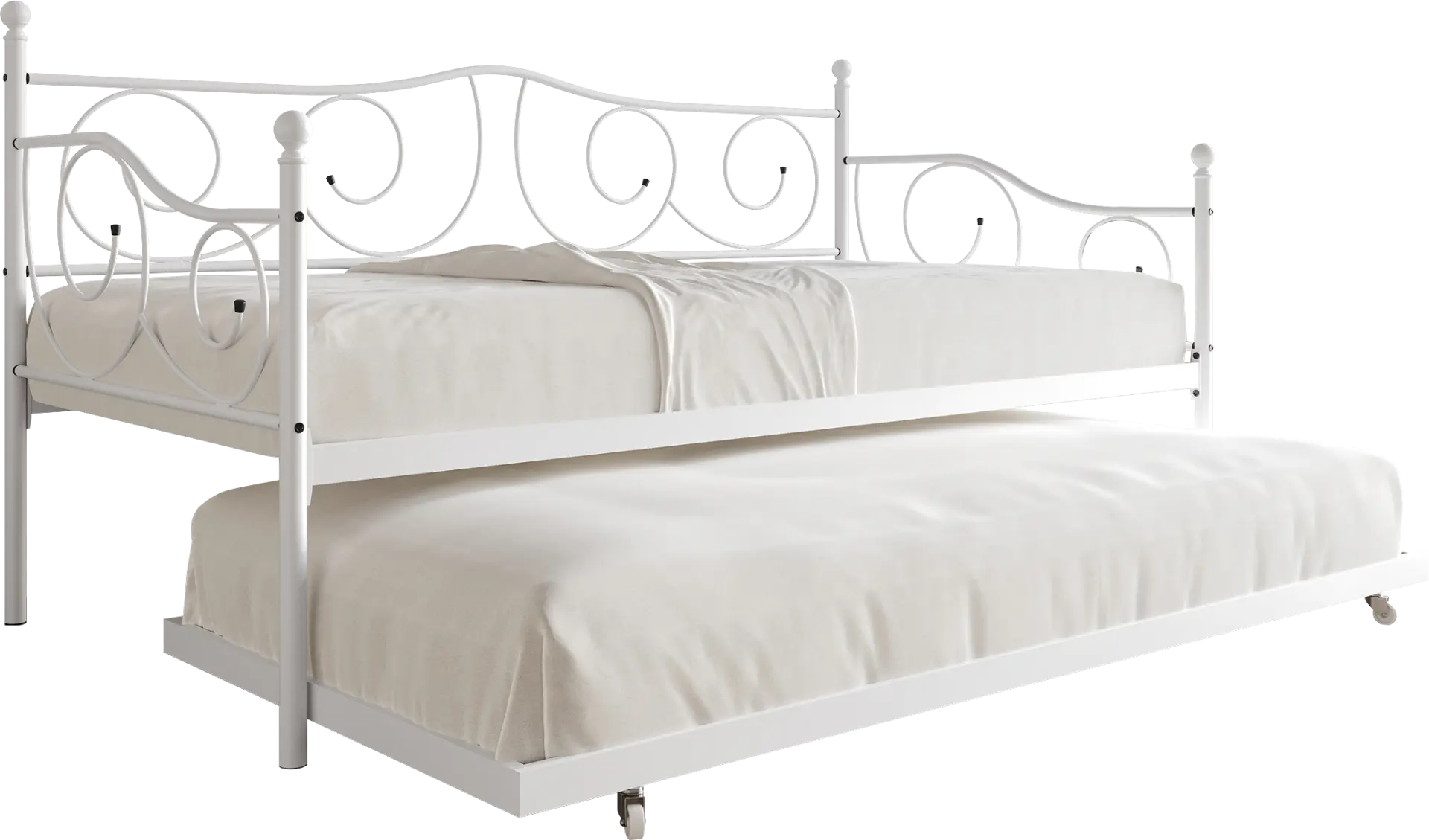Sawwarers White Daybed With Trundle