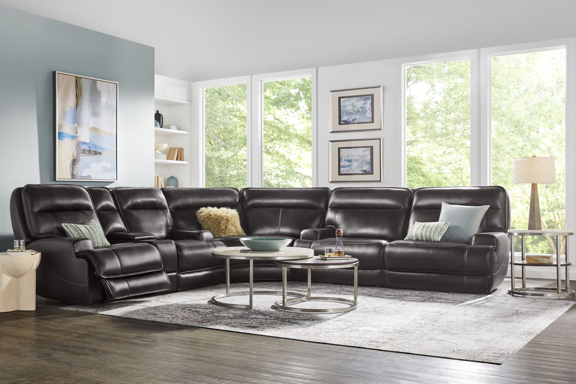 Scarborough Black 3 Pc Dual Power Reclining Sectional - Image 2