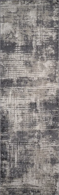 Fasil Charcoal 2'7 x 9' Runner Rug