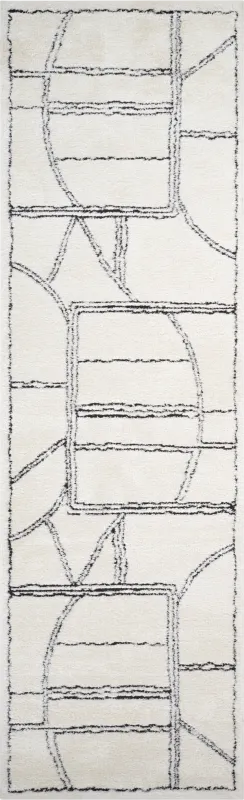 Kwaye White 2'6 x 10' Runner Rug