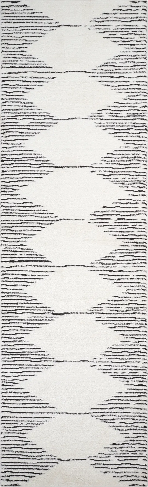 Kerone White 2'6 x 10' Runner Rug