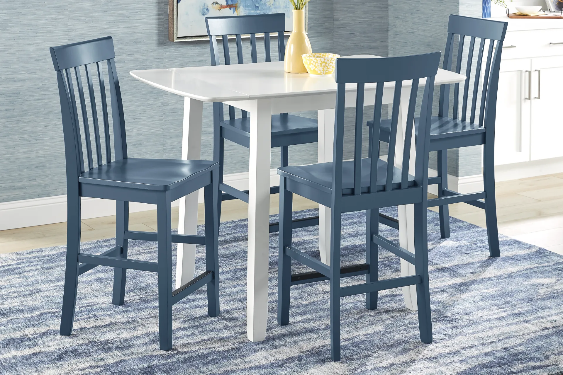 Concord Blue Counter Height Slat Back Stool - Image 1