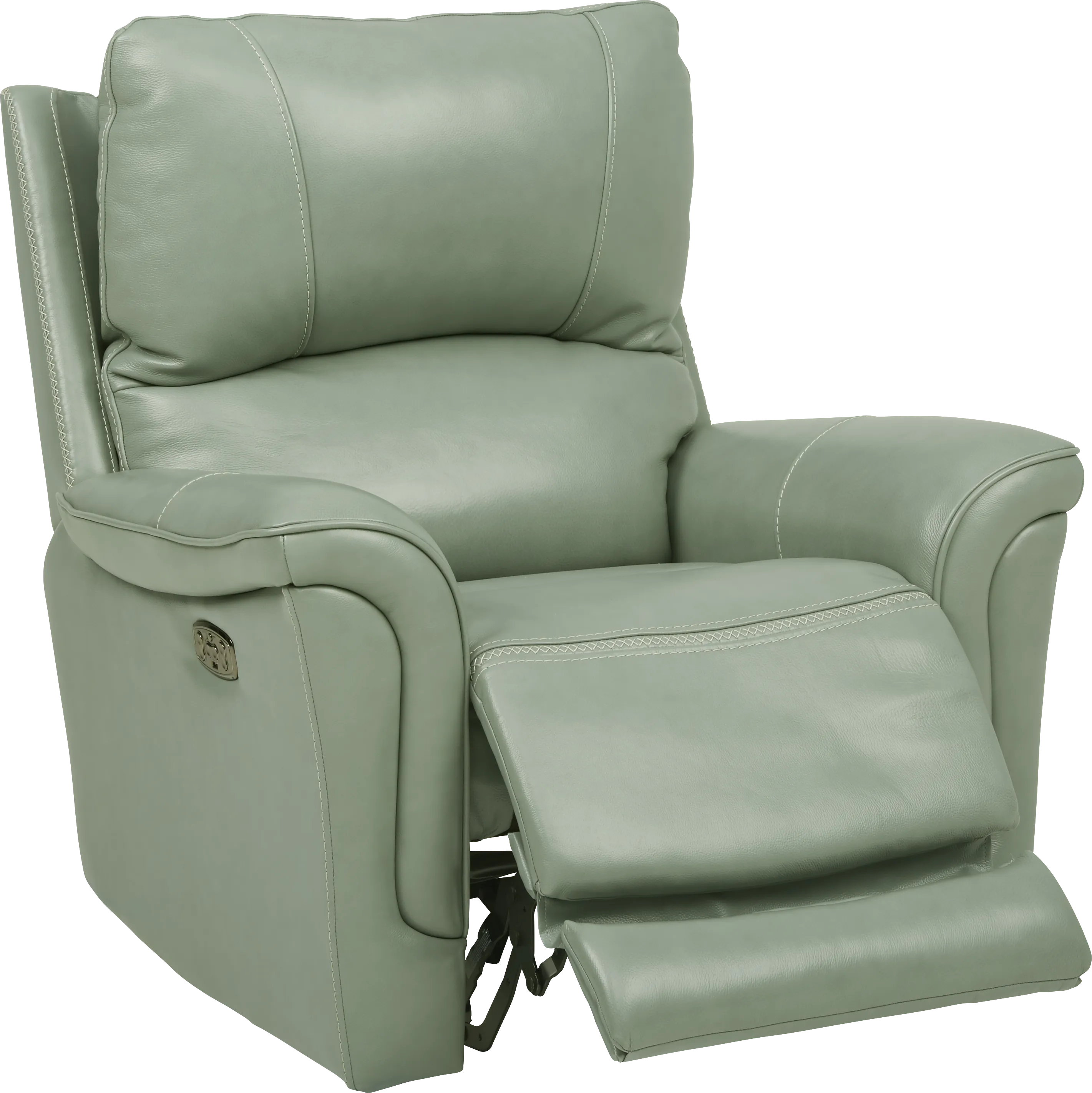 Castmore Green Triple Power Leather Recliner - Thumbnail - Image 1