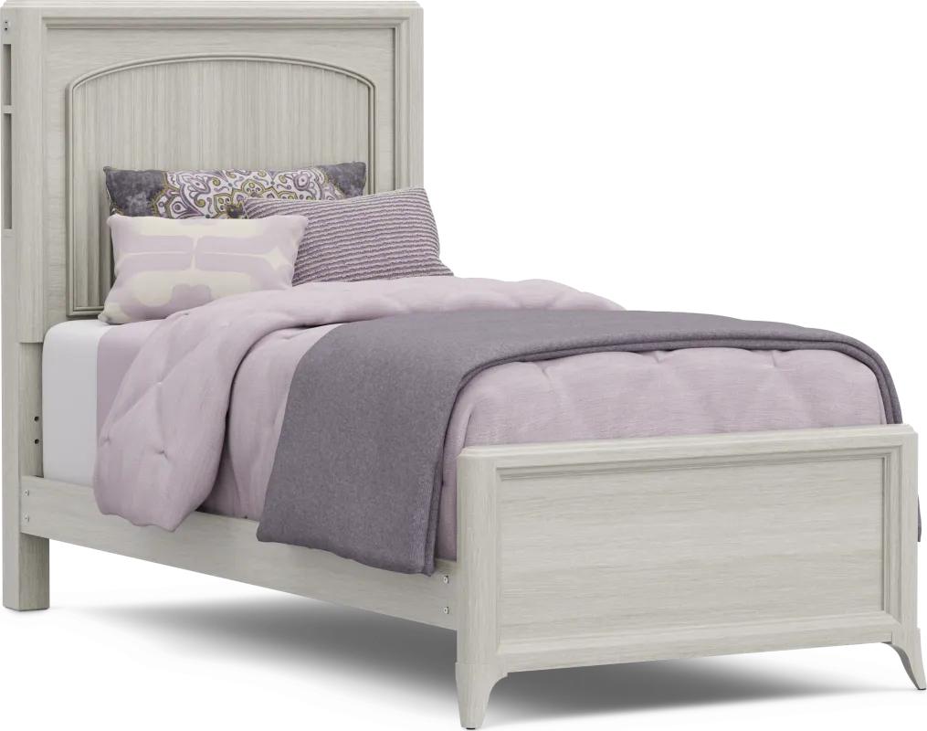 Kids Vivien Wirebrush Gray Twin Cubby Bed