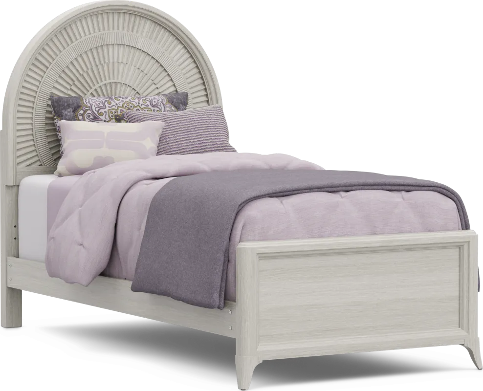 Kids Vivien Wirebrush Gray Twin Panel Bed