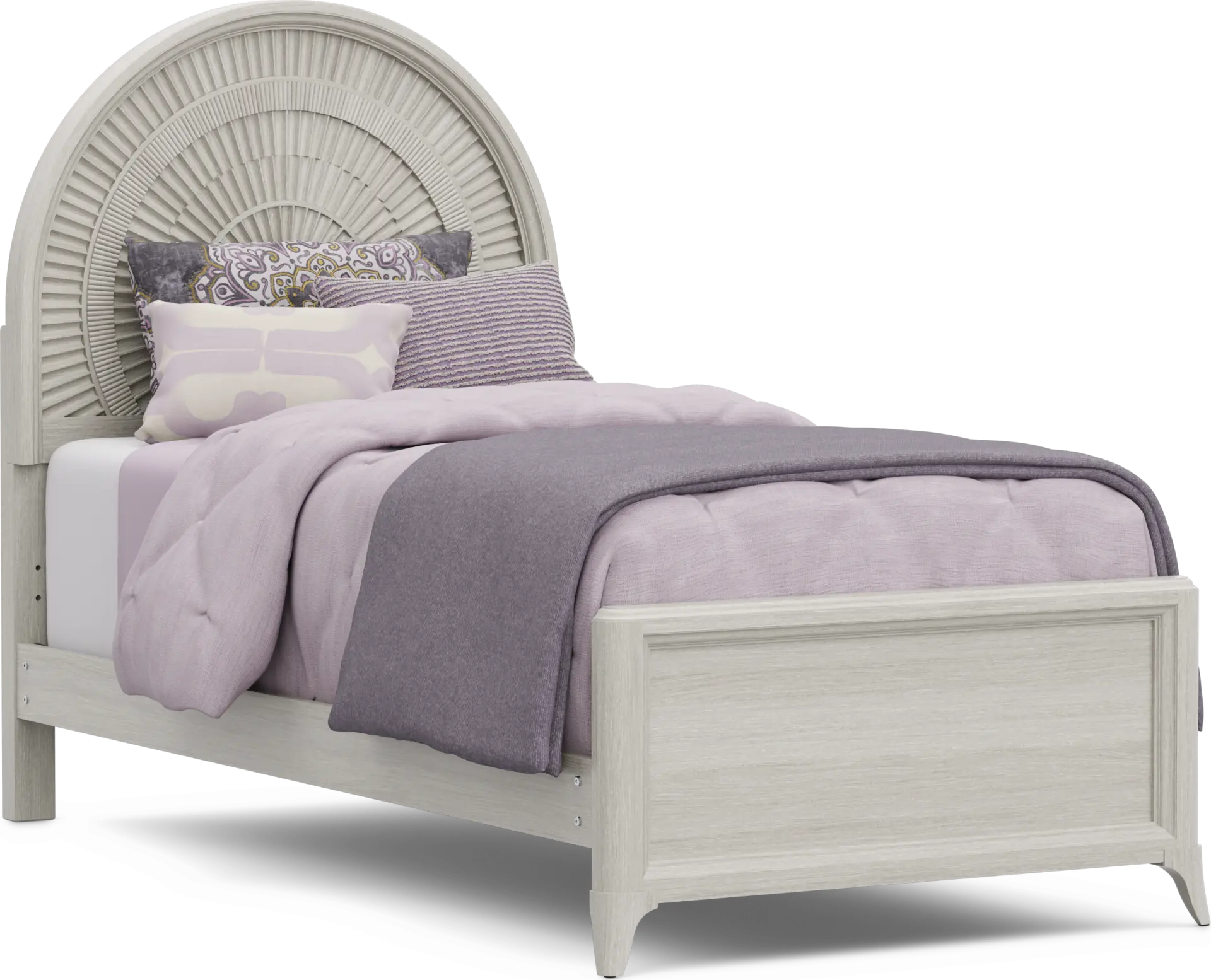Kids Vivien Wirebrush Gray Twin Panel Bed
