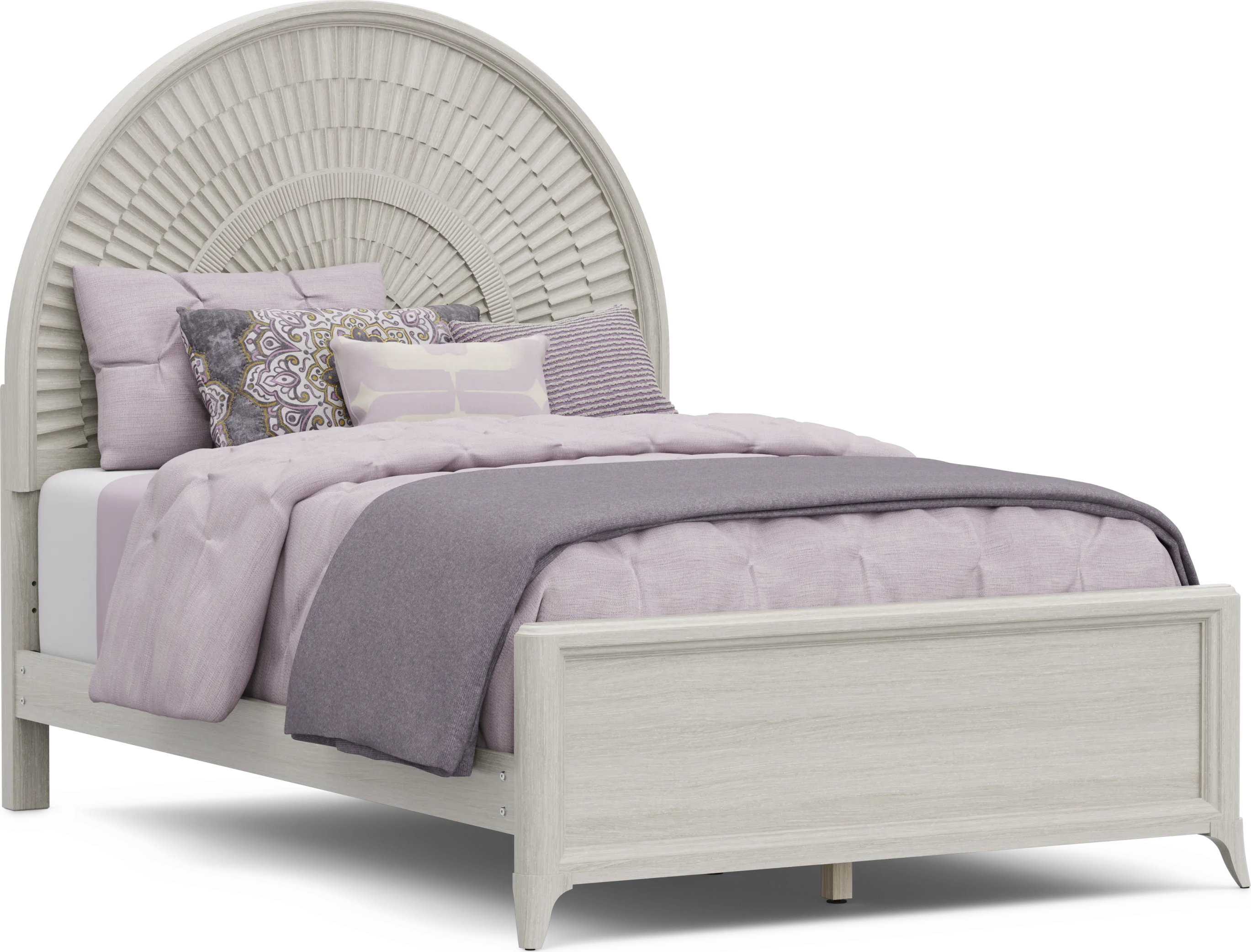 Kids Vivien Wirebrush Gray Full Panel Bed - Thumbnail - Image 1