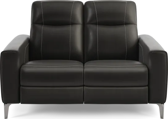 Parkside Heights Black Cherry Leather Loveseat