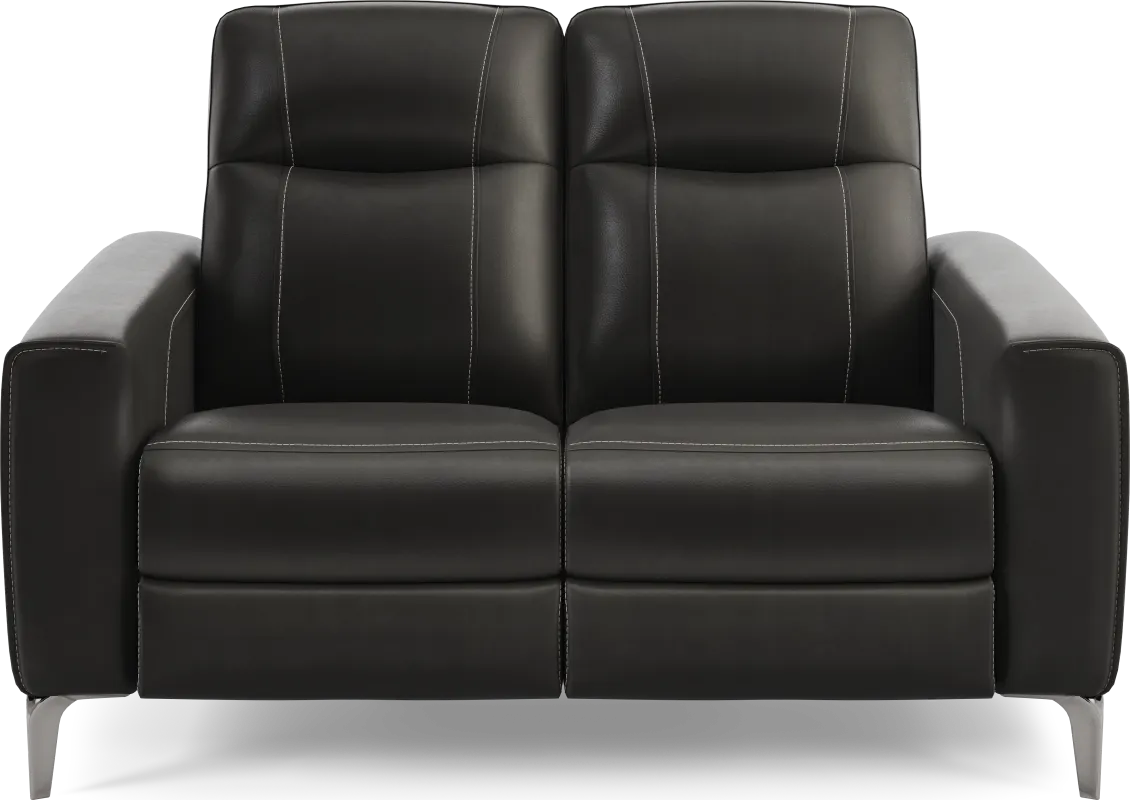 Parkside Heights Black Cherry Leather Loveseat